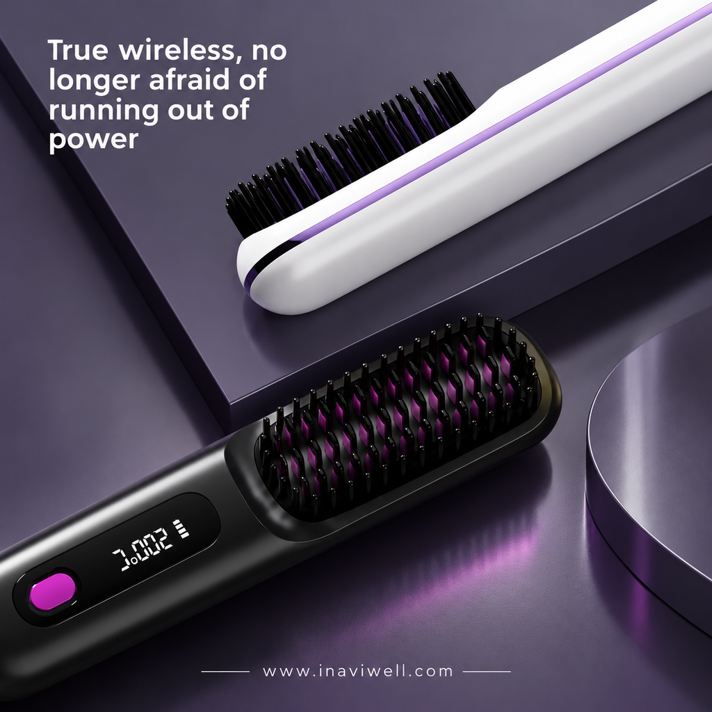 Wireless Hair Straightening Comb | Portable Negative Ion Straightener