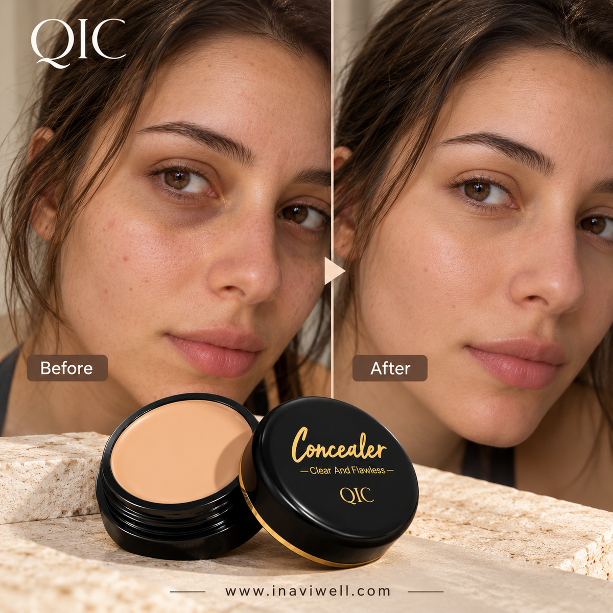 QIC Full Coverage Concealer Q527 | Tattoo & Scar Cover | Waterproof Finish