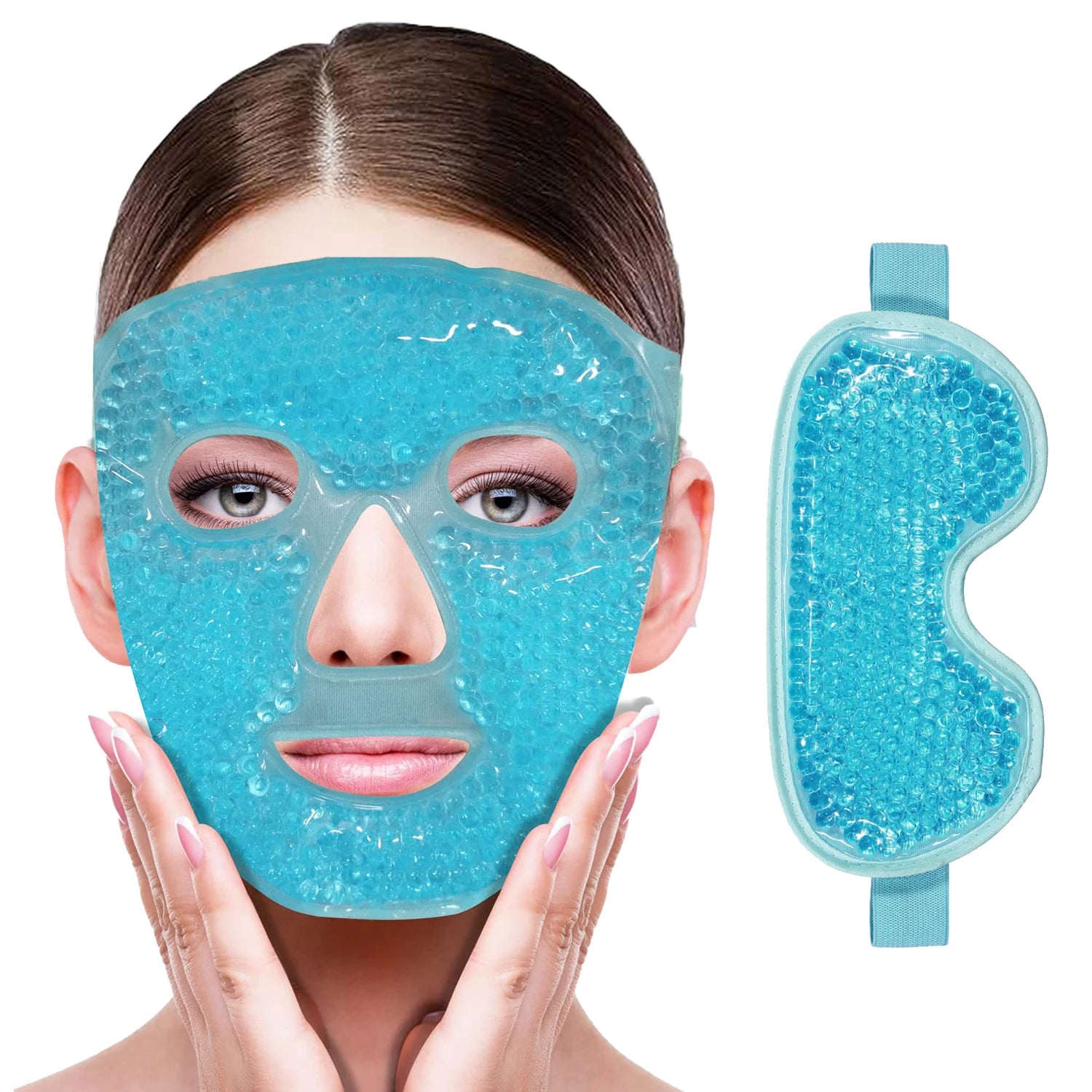 Cooling Gel Face & Eye Mask – Reusable Hot & Cold Therapy Mask for Face, Eyes & Spa Care