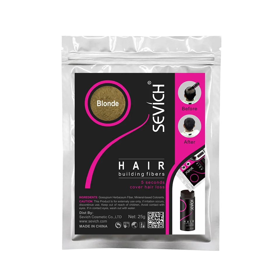 SEVICH 25g Hair Fibers Refill Bag Bald Extension Hair Growth Powder Salon Professional Hair Treatment Unisex Hair Loss Products