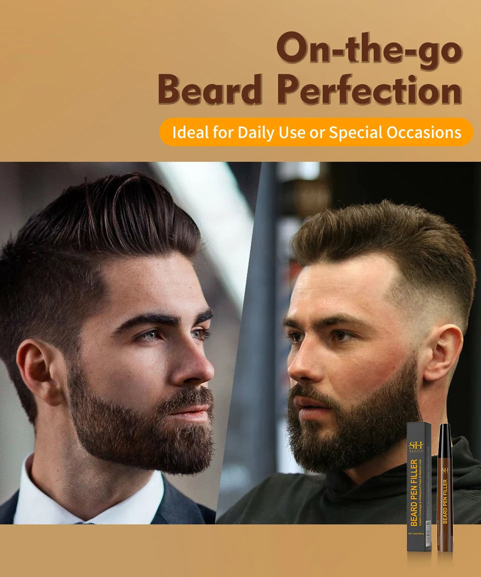 Sevich Waterproof Beard Filler Pen – Instant Beard & Mustache Touch-Up | Natural-Looking Coverage