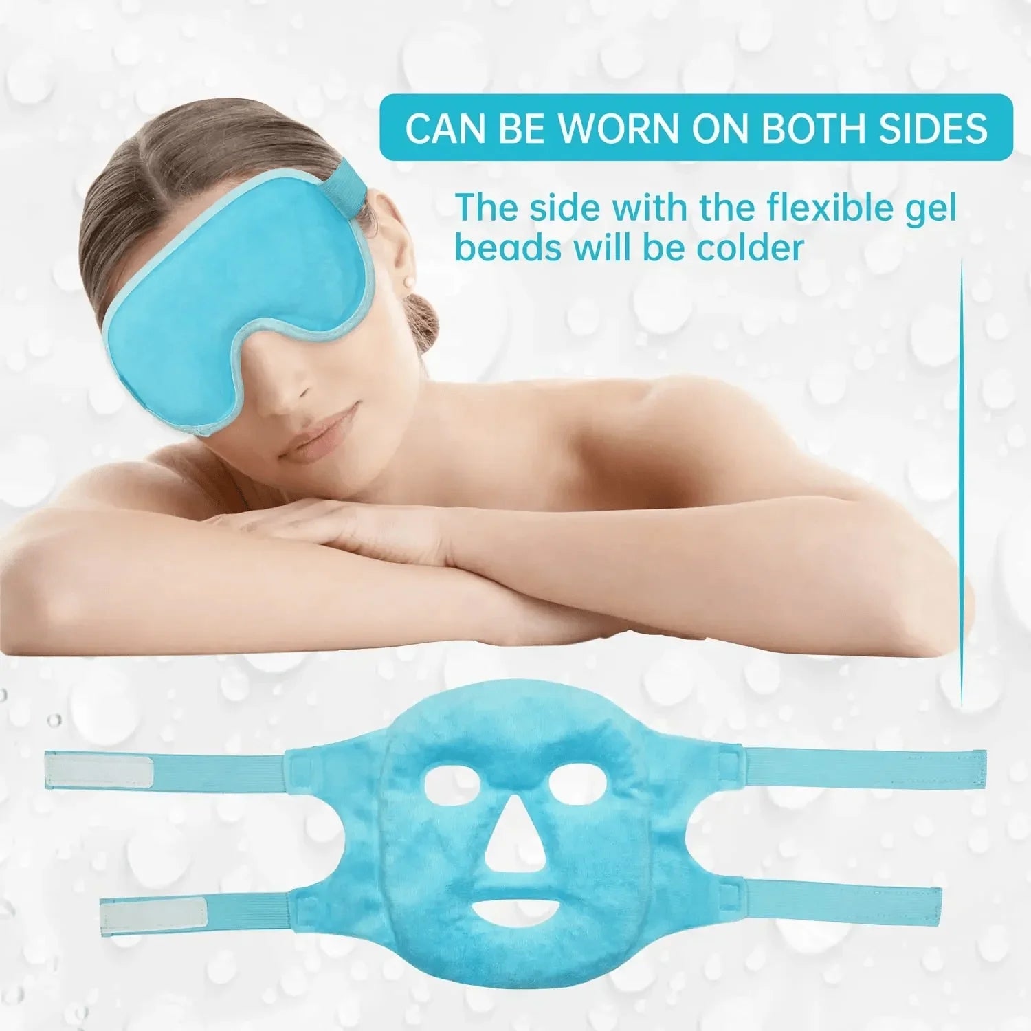 Cooling Gel Face & Eye Mask – Reusable Hot & Cold Therapy Mask for Face, Eyes & Spa Care