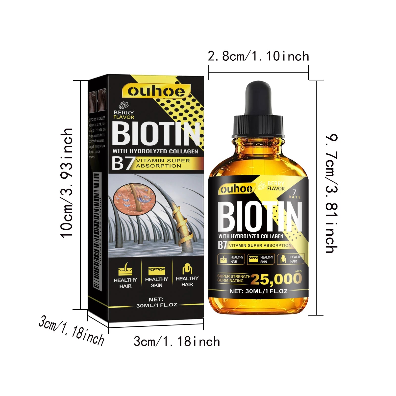 Biotin & Collagen Hair Oil – Rosemary & Ginseng Scalp Serum (30ml)