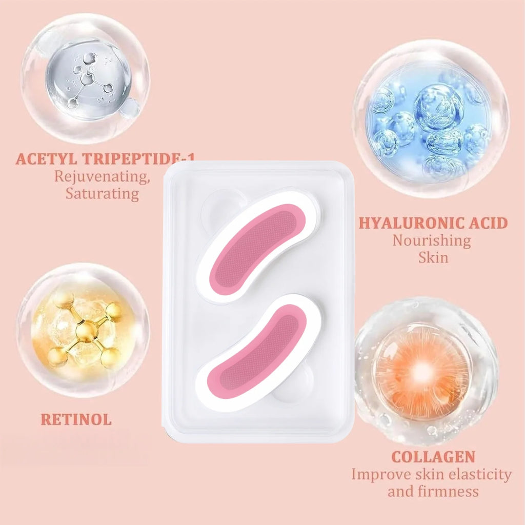 Retinol Microneedle Eye Patches with Hyaluronic Acid & Peptides – Firming Under-Eye Treatment (1 Pair)