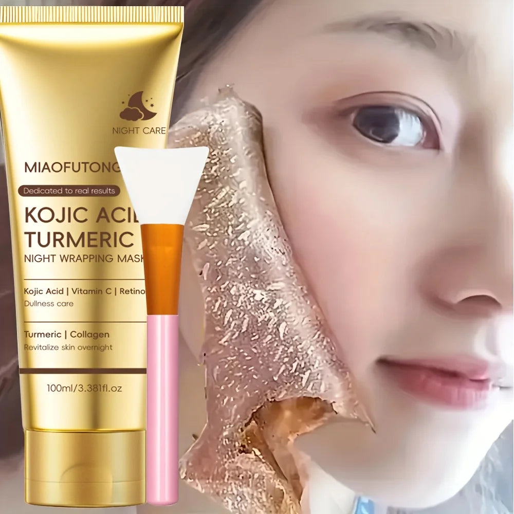 Kojic Acid & Turmeric Overnight Peel-Off Face Mask | Collagen Brightening Care 100ml