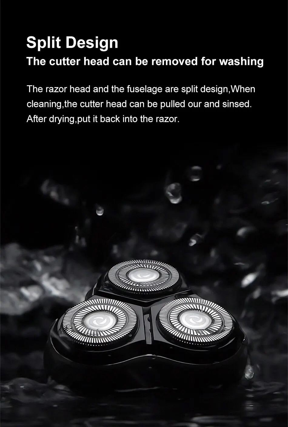 ENCHEN Blackstone Electric Rotary Shaver – 3D Floating Blades | USB Type-C Rechargeable Beard Trimmer