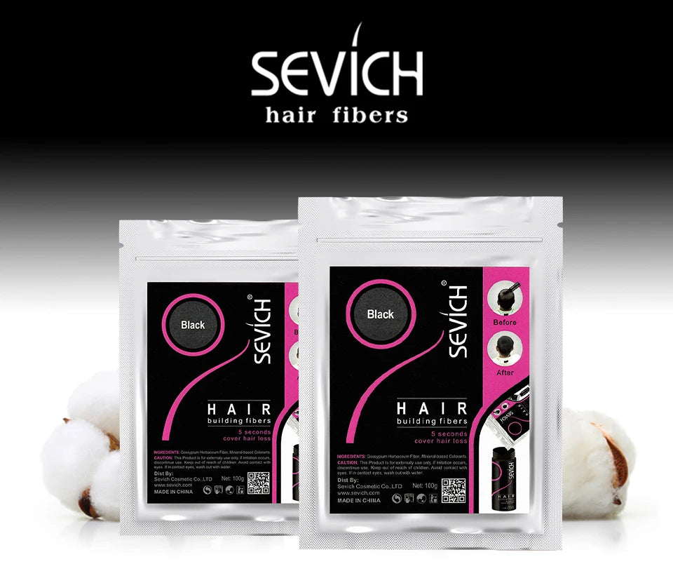 SEVICH 25g Hair Fibers Refill Bag Bald Extension Hair Growth Powder Salon Professional Hair Treatment Unisex Hair Loss Products