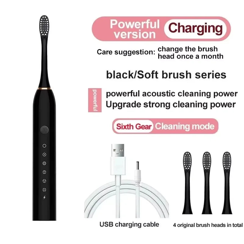 Six-Speed Rechargeable Sonic Electric Toothbrush | Smart Oral Care for Adults & Children