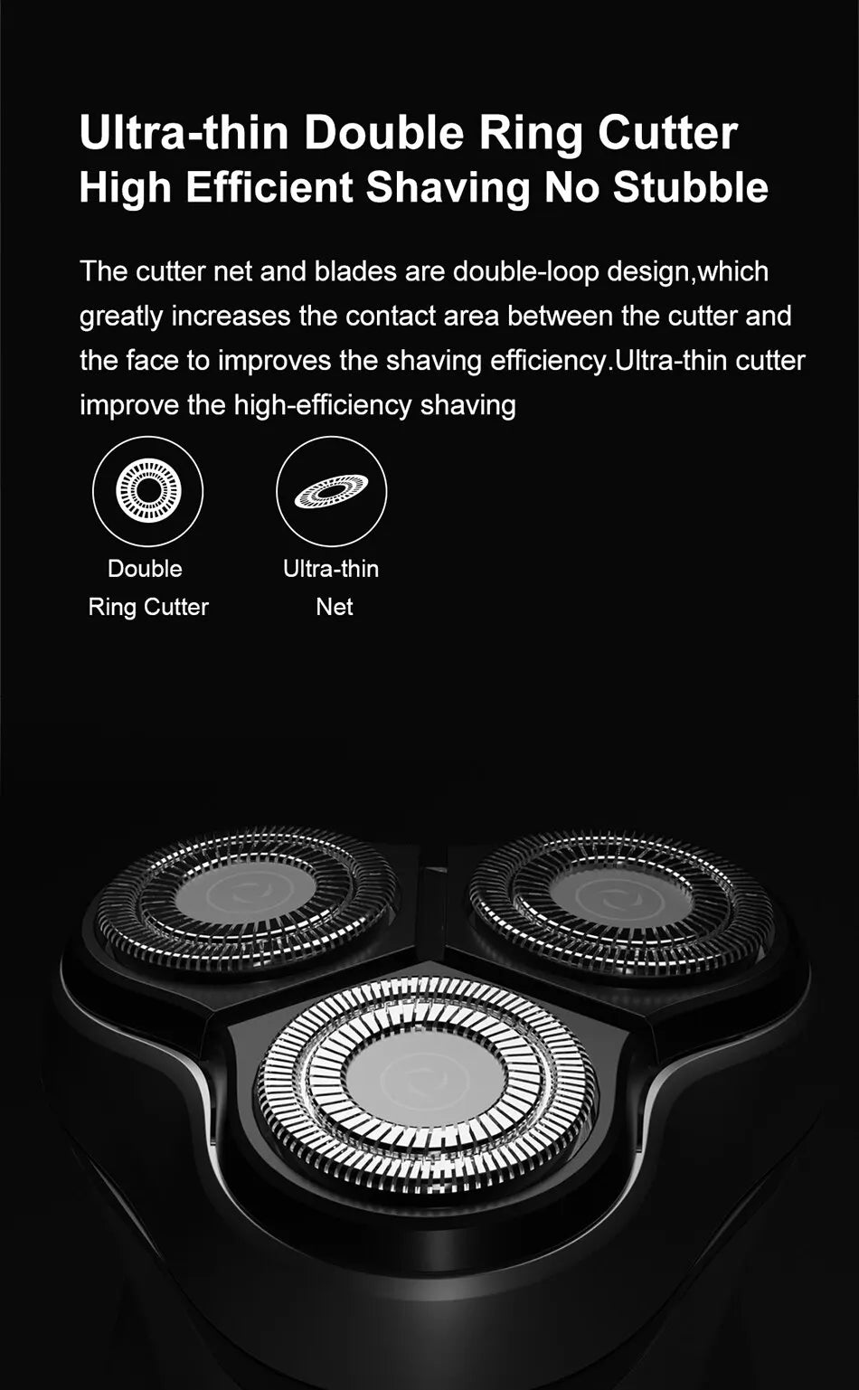 ENCHEN Blackstone Electric Rotary Shaver – 3D Floating Blades | USB Type-C Rechargeable Beard Trimmer