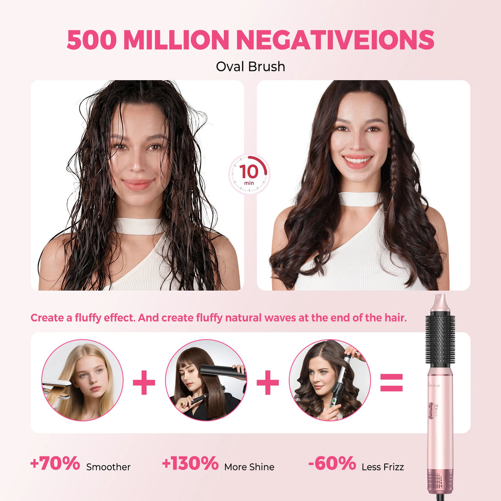 5-in-1 Hot Air Hair Styler | Dryer, Curler, Straightener & Volumizing Brush