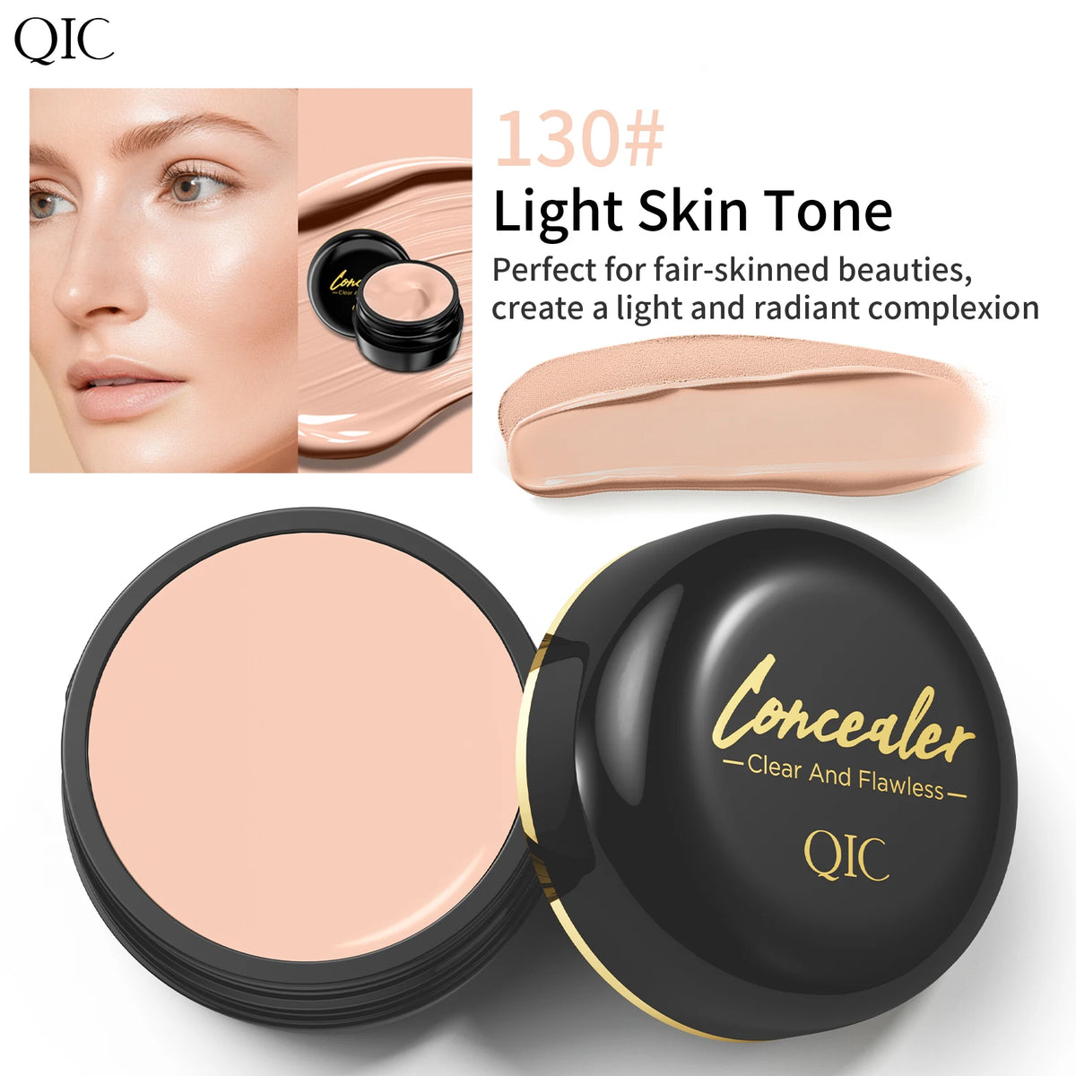 QIC Full Coverage Concealer Q527 | Tattoo & Scar Cover | Waterproof Finish