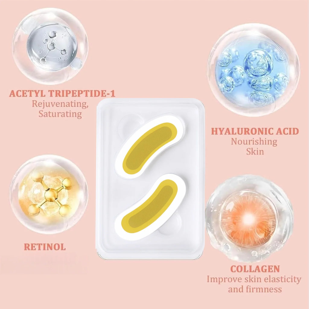 Retinol Microneedle Eye Patches with Hyaluronic Acid & Peptides – Firming Under-Eye Treatment (1 Pair)