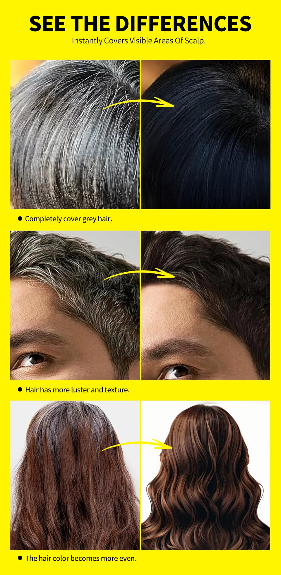 Hair Color Touch-Up Stick – Instant Gray Hair & Root Concealer for Men & Women | Waterproof | 15g