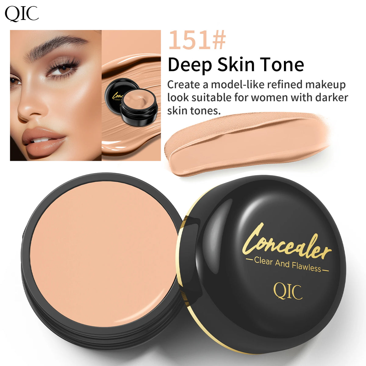 QIC Full Coverage Concealer Q527 | Tattoo & Scar Cover | Waterproof Finish