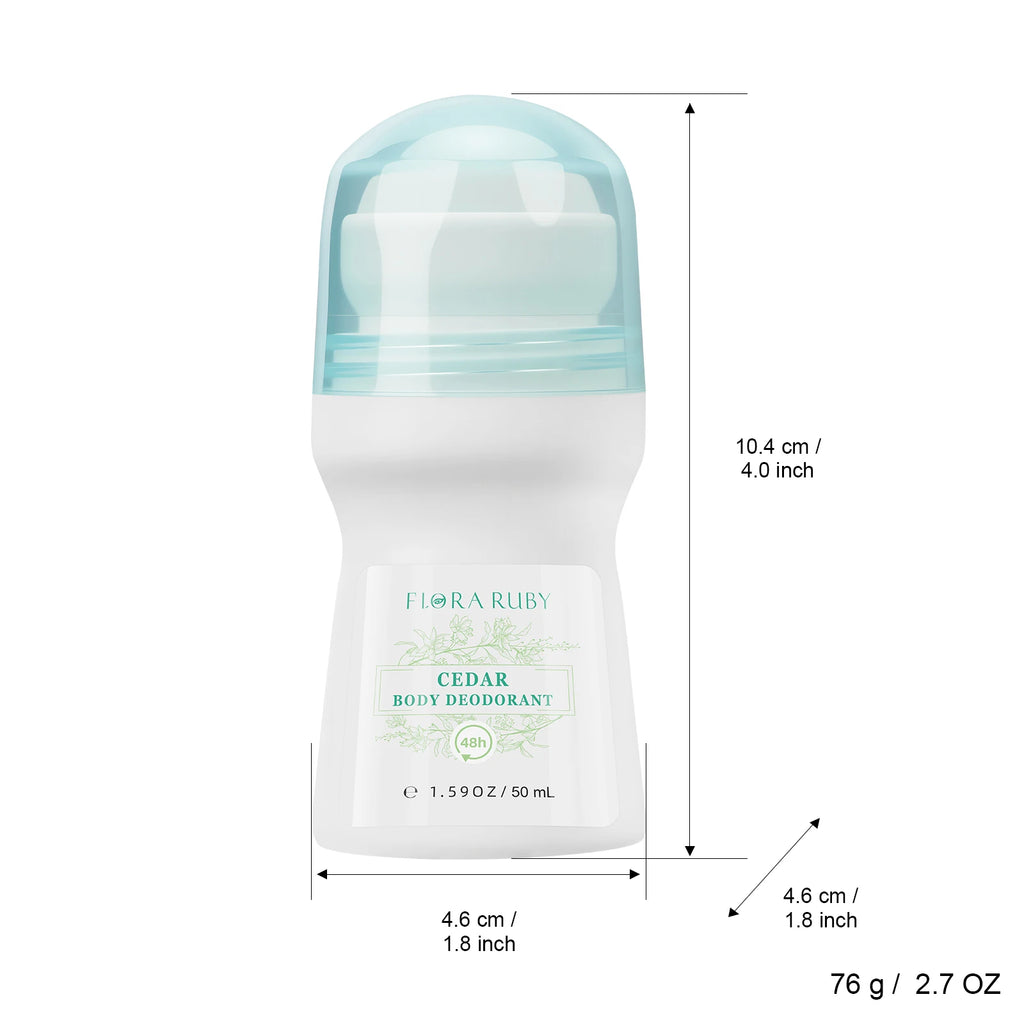 Flora Ruby Light Green Deodorant Roll-On – Aluminum-Free Long-Lasting Freshness for Men & Women