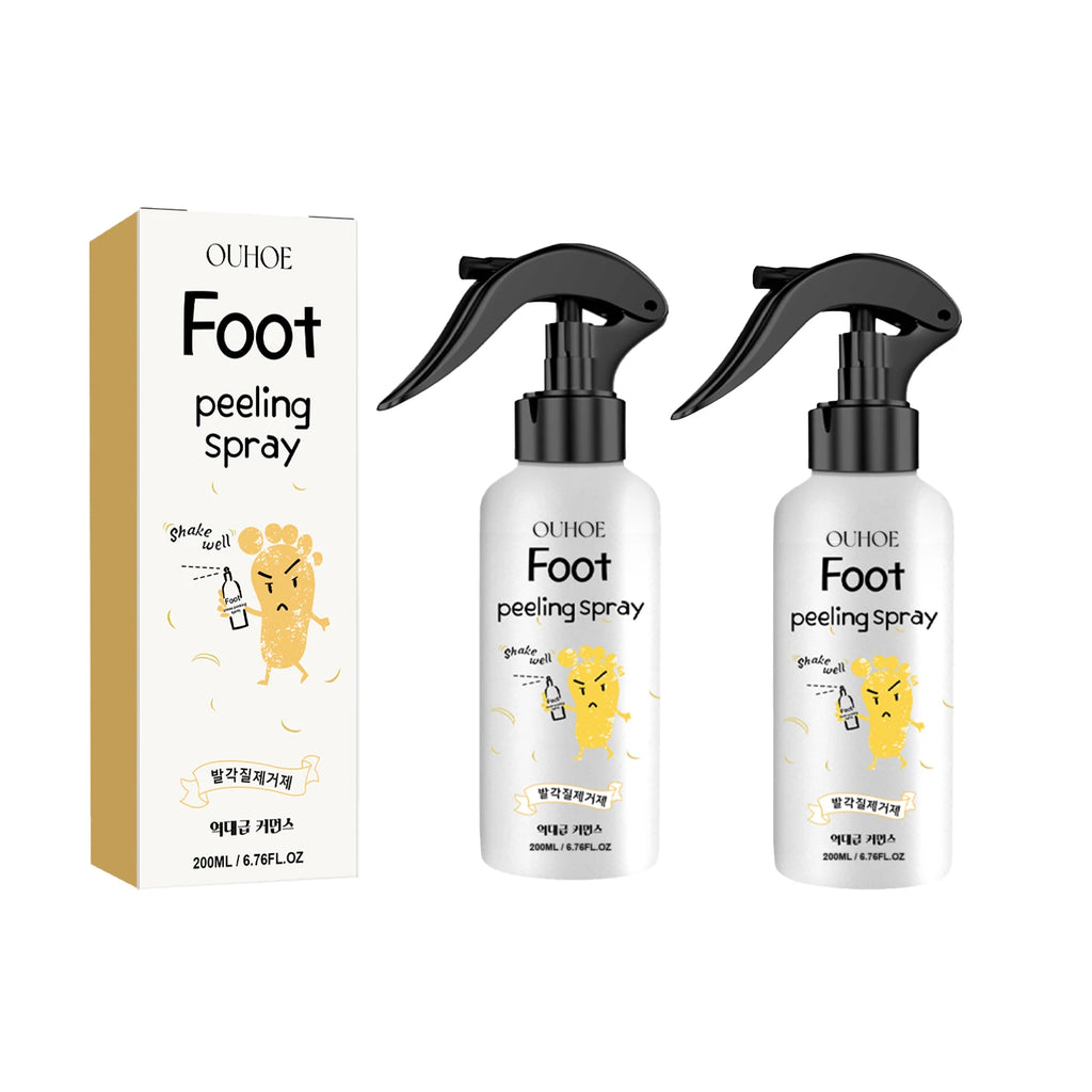 OUHOE Foot Exfoliating Spray 200ml – Callus Softener, Dry Cracked Heel Repair, 72H Moisture Lock & Odor Control Foot Care