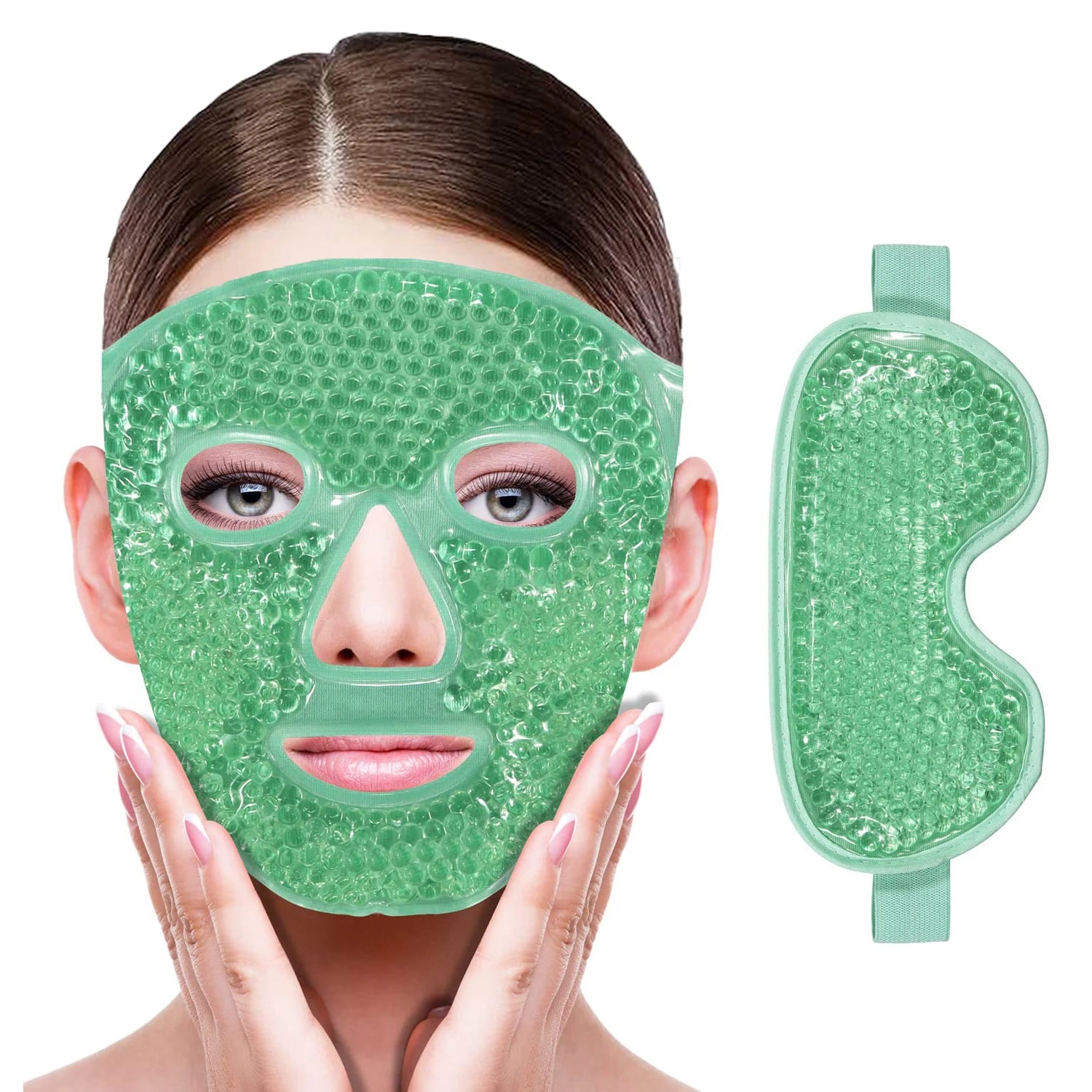 Cooling Gel Face & Eye Mask – Reusable Hot & Cold Therapy Mask for Face, Eyes & Spa Care