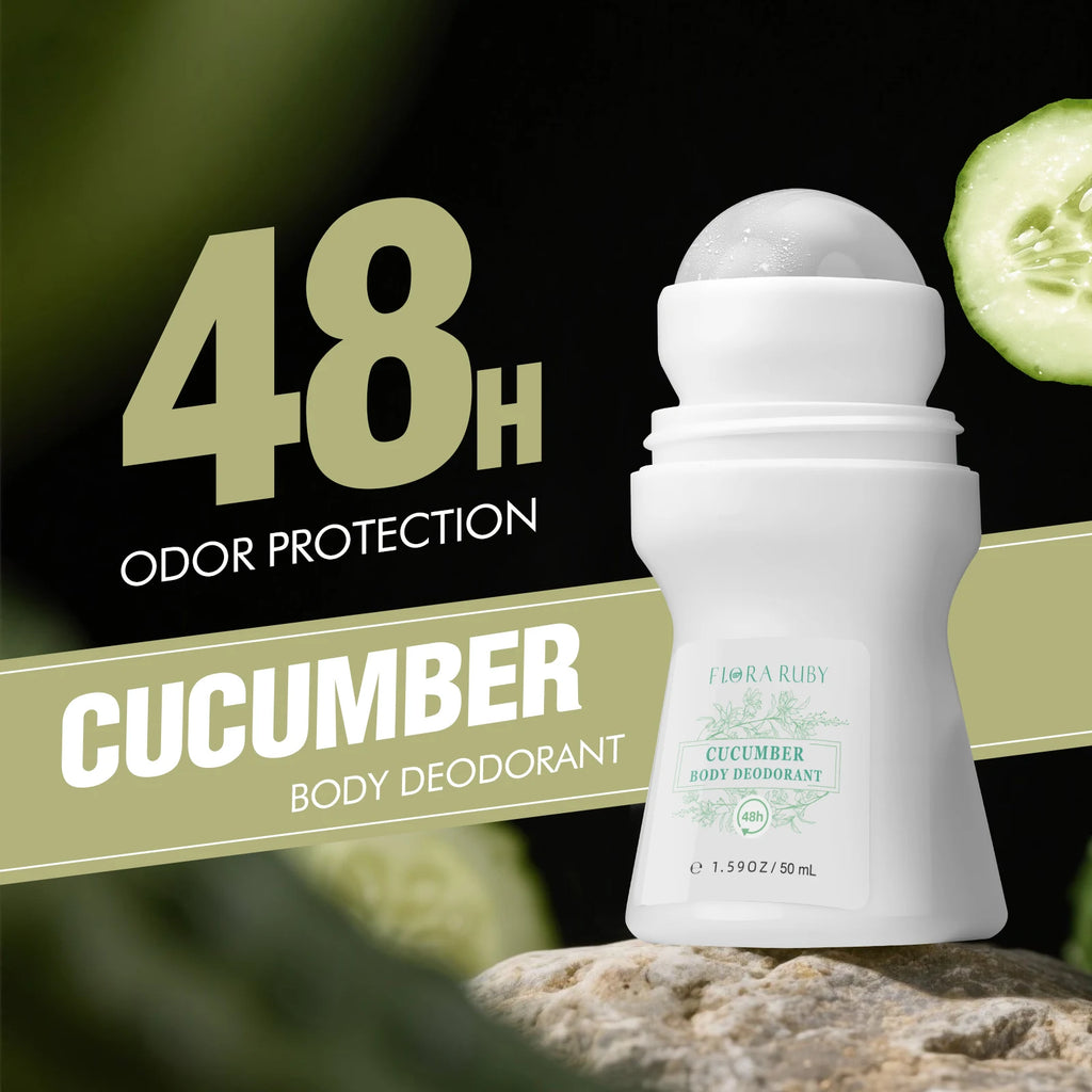 Flora Ruby Light Green Deodorant Roll-On – Aluminum-Free Long-Lasting Freshness for Men & Women