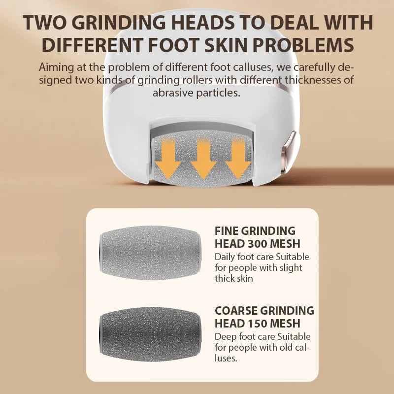 Rechargeable Electric Foot Callus Remover | 3 Grinding Heads | INAVI Well