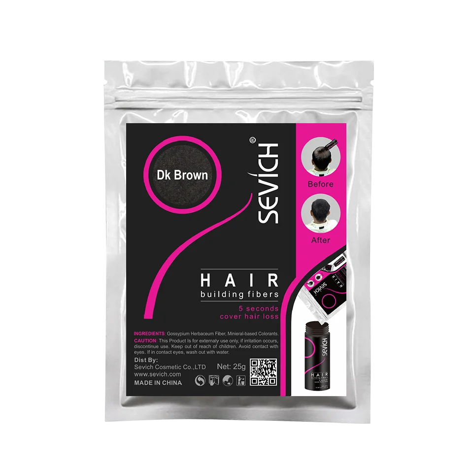 SEVICH 25g Hair Fibers Refill Bag Bald Extension Hair Growth Powder Salon Professional Hair Treatment Unisex Hair Loss Products