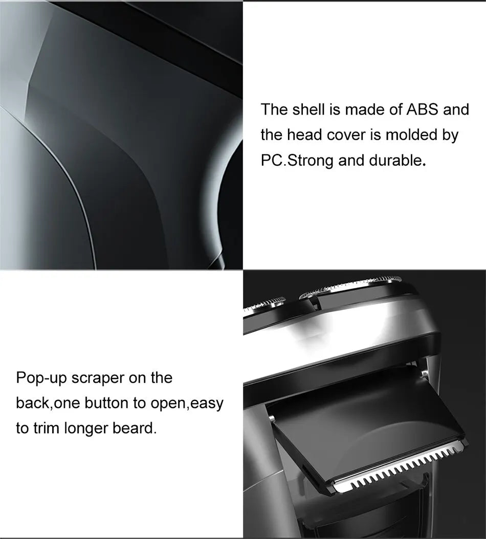 ENCHEN Blackstone Electric Rotary Shaver – 3D Floating Blades | USB Type-C Rechargeable Beard Trimmer
