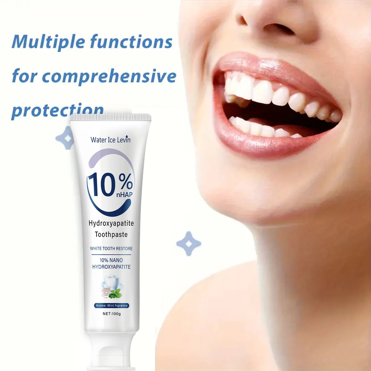 Water Ice Levin 10% Nano Hydroxyapatite Toothpaste | Fresh Mint 100g