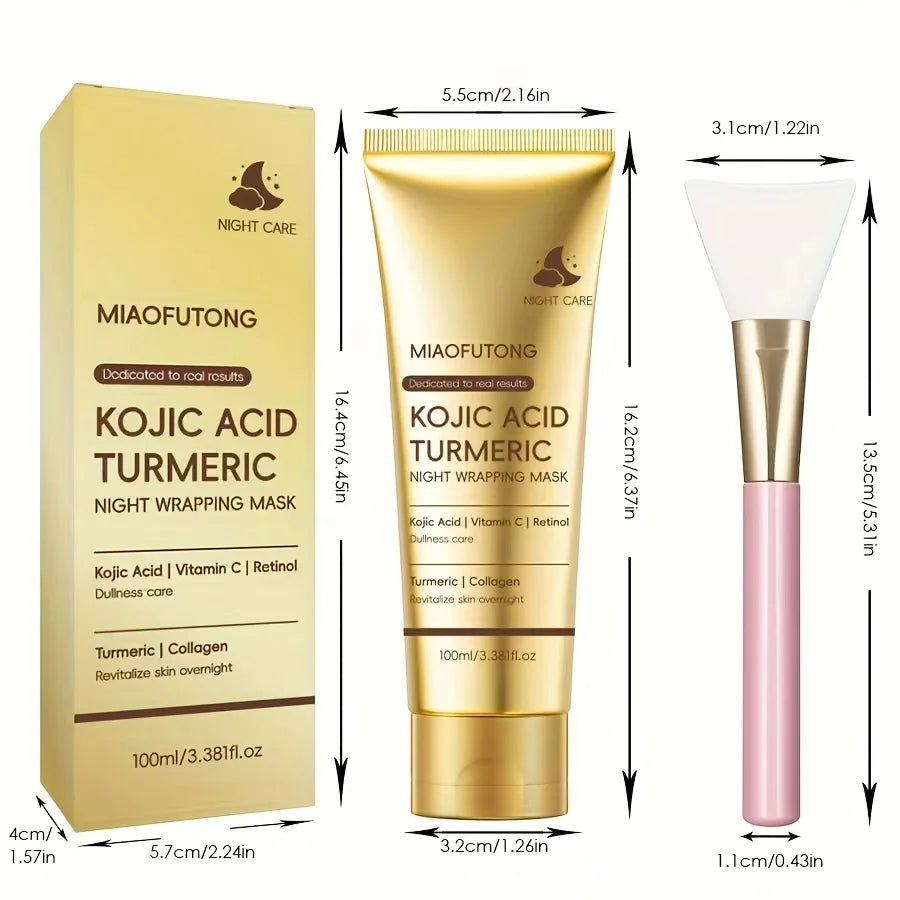 Kojic Acid & Turmeric Overnight Peel-Off Face Mask | Collagen Brightening Care 100ml
