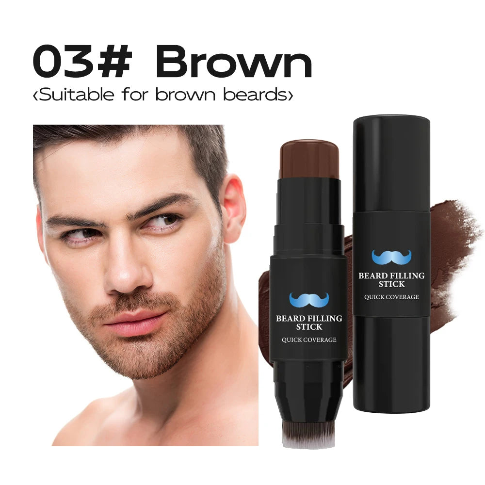 2-in-1 Beard Filler Pen with Brush – Natural-Looking Beard & Mustache Touch-Up | Long-Lasting | 7g