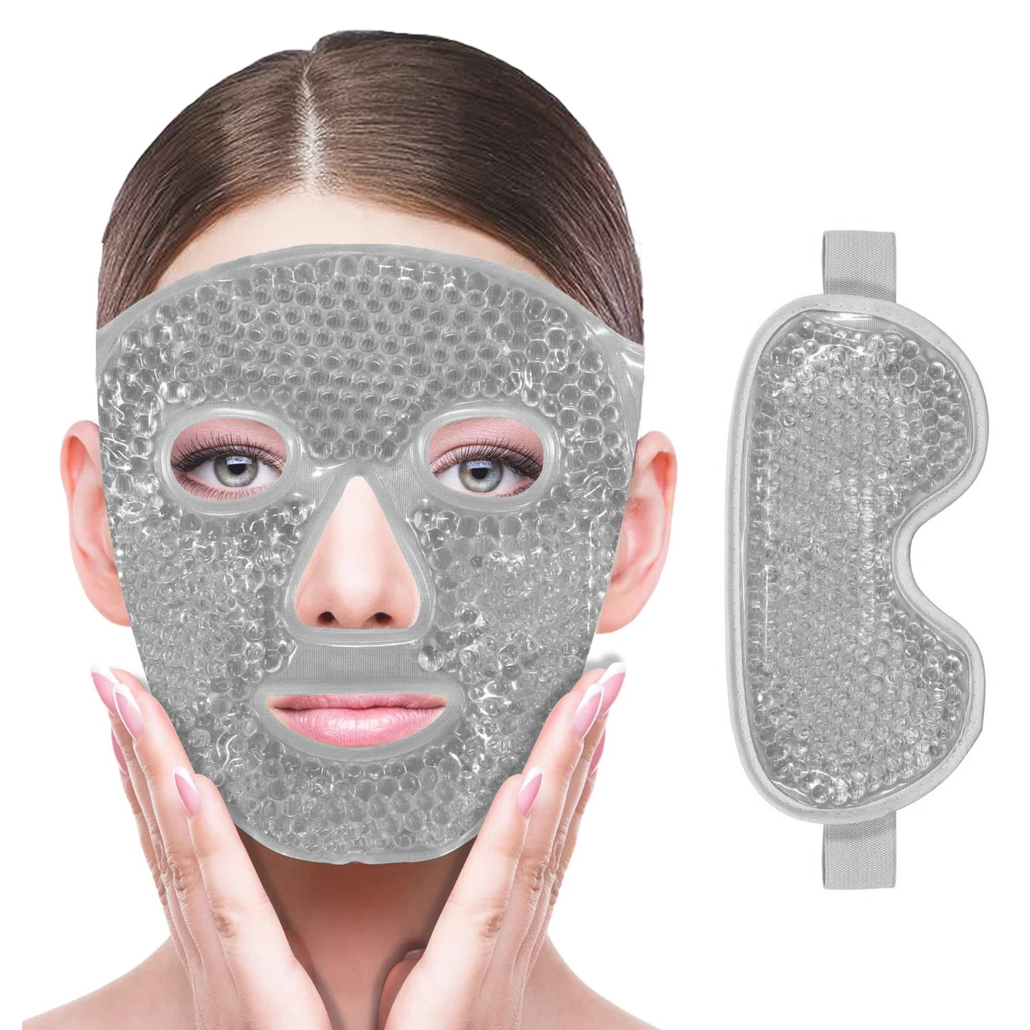 Cooling Gel Face & Eye Mask – Reusable Hot & Cold Therapy Mask for Face, Eyes & Spa Care