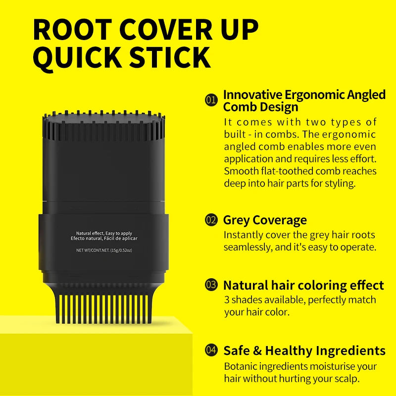 Hair Color Touch-Up Stick – Instant Gray Hair & Root Concealer for Men & Women | Waterproof | 15g