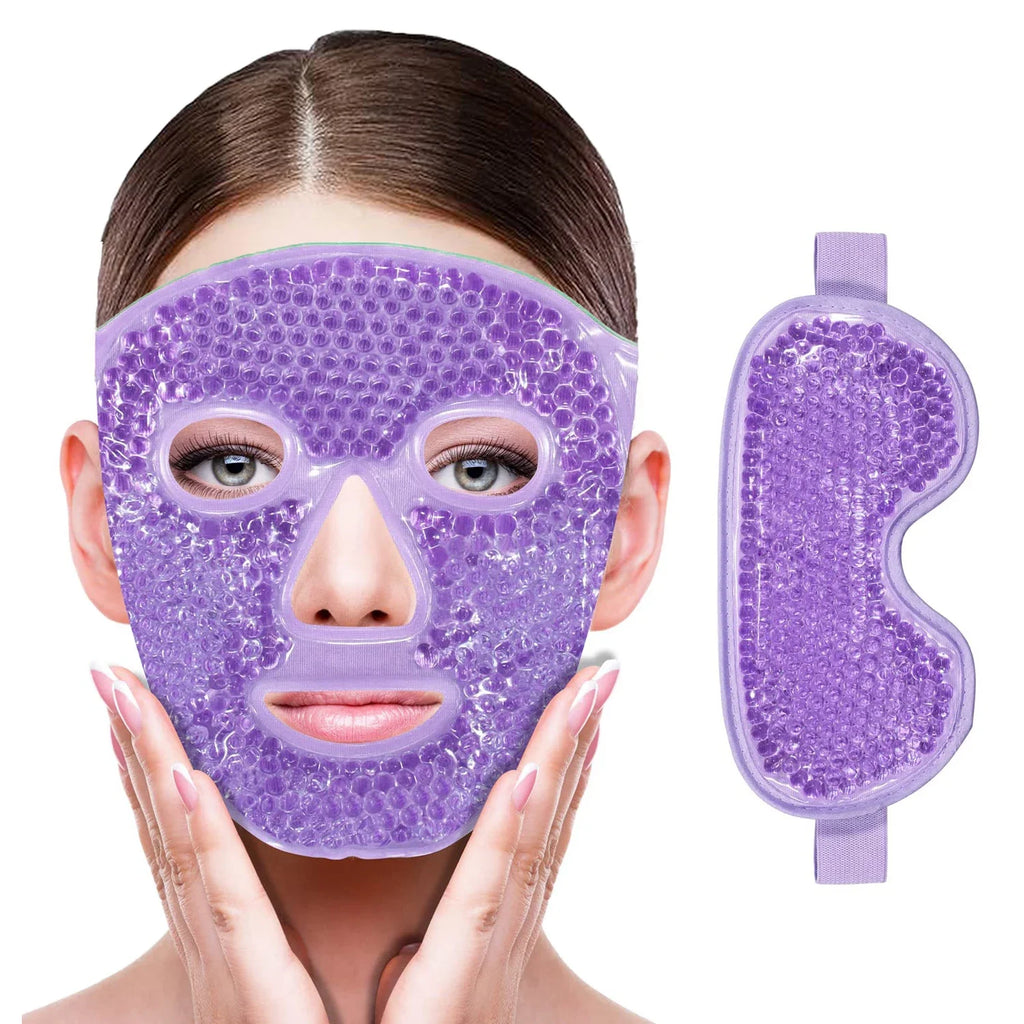 Cooling Gel Face & Eye Mask – Reusable Hot & Cold Therapy Mask for Face, Eyes & Spa Care