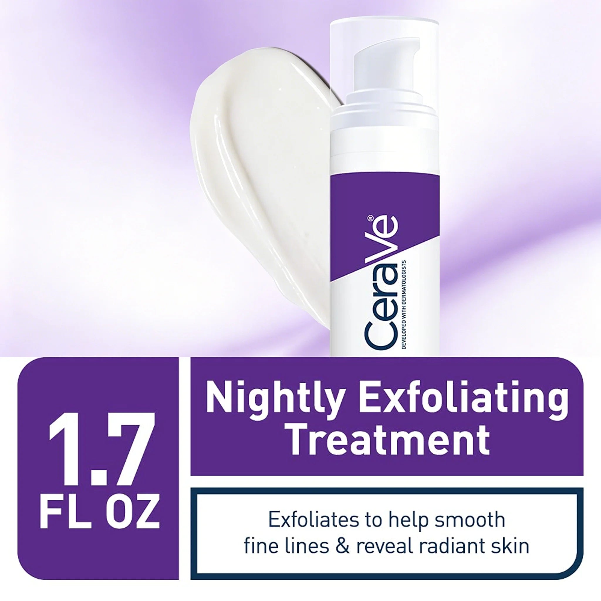 CeraVe Skin Renewing Nightly Exfoliating Treatment – Glycolic & Lactic Acid Serum with Ceramides (50ml)