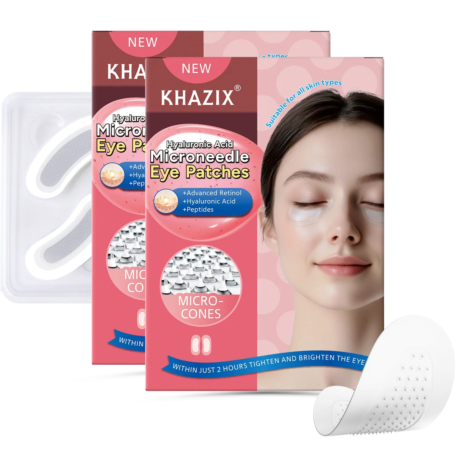 Retinol Microneedle Eye Patches with Hyaluronic Acid & Peptides – Firming Under-Eye Treatment (1 Pair)