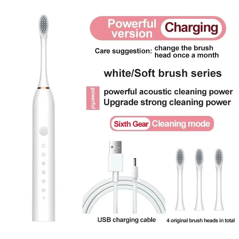 Six-Speed Rechargeable Sonic Electric Toothbrush | Smart Oral Care for Adults & Children