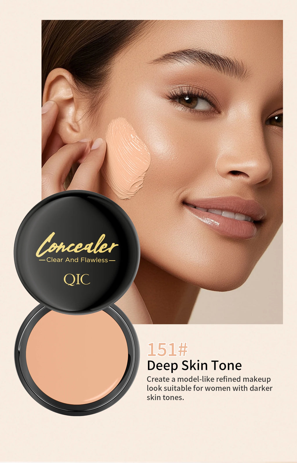 QIC Full Coverage Concealer Q527 | Tattoo & Scar Cover | Waterproof Finish