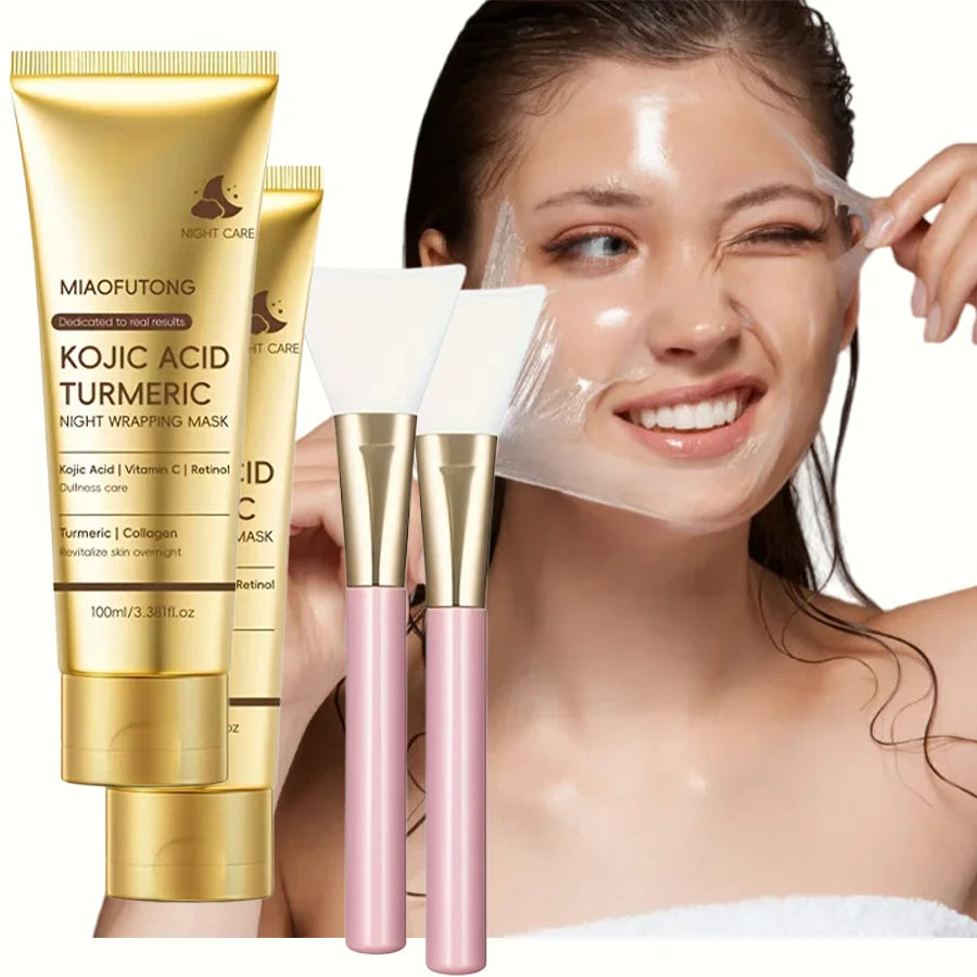 Kojic Acid & Turmeric Overnight Peel-Off Face Mask | Collagen Brightening Care 100ml