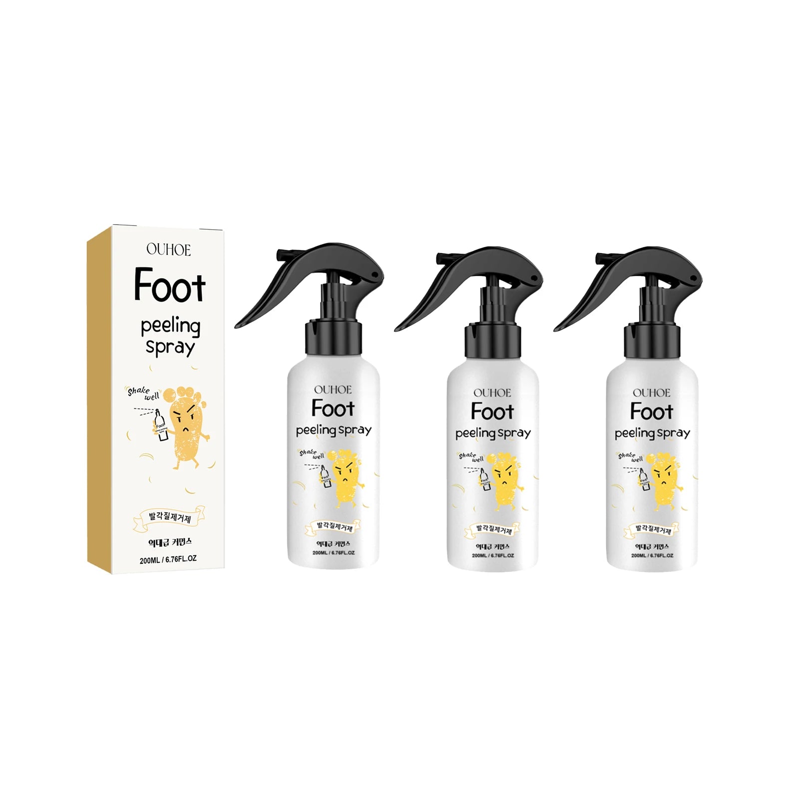 OUHOE Foot Exfoliating Spray 200ml – Callus Softener, Dry Cracked Heel Repair, 72H Moisture Lock & Odor Control Foot Care