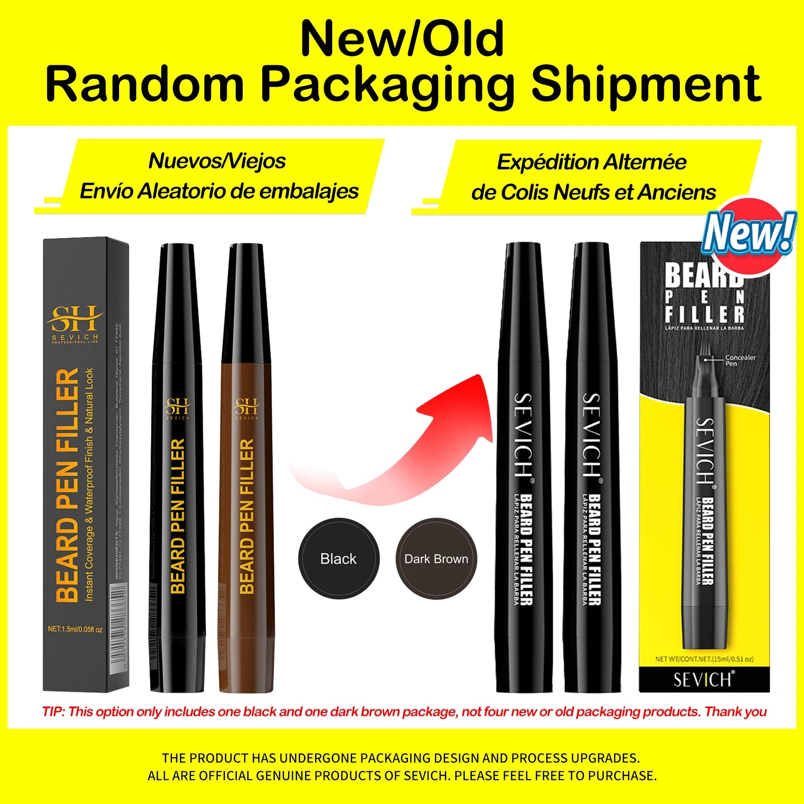 Sevich Waterproof Beard Filler Pen – Instant Beard & Mustache Touch-Up | Natural-Looking Coverage