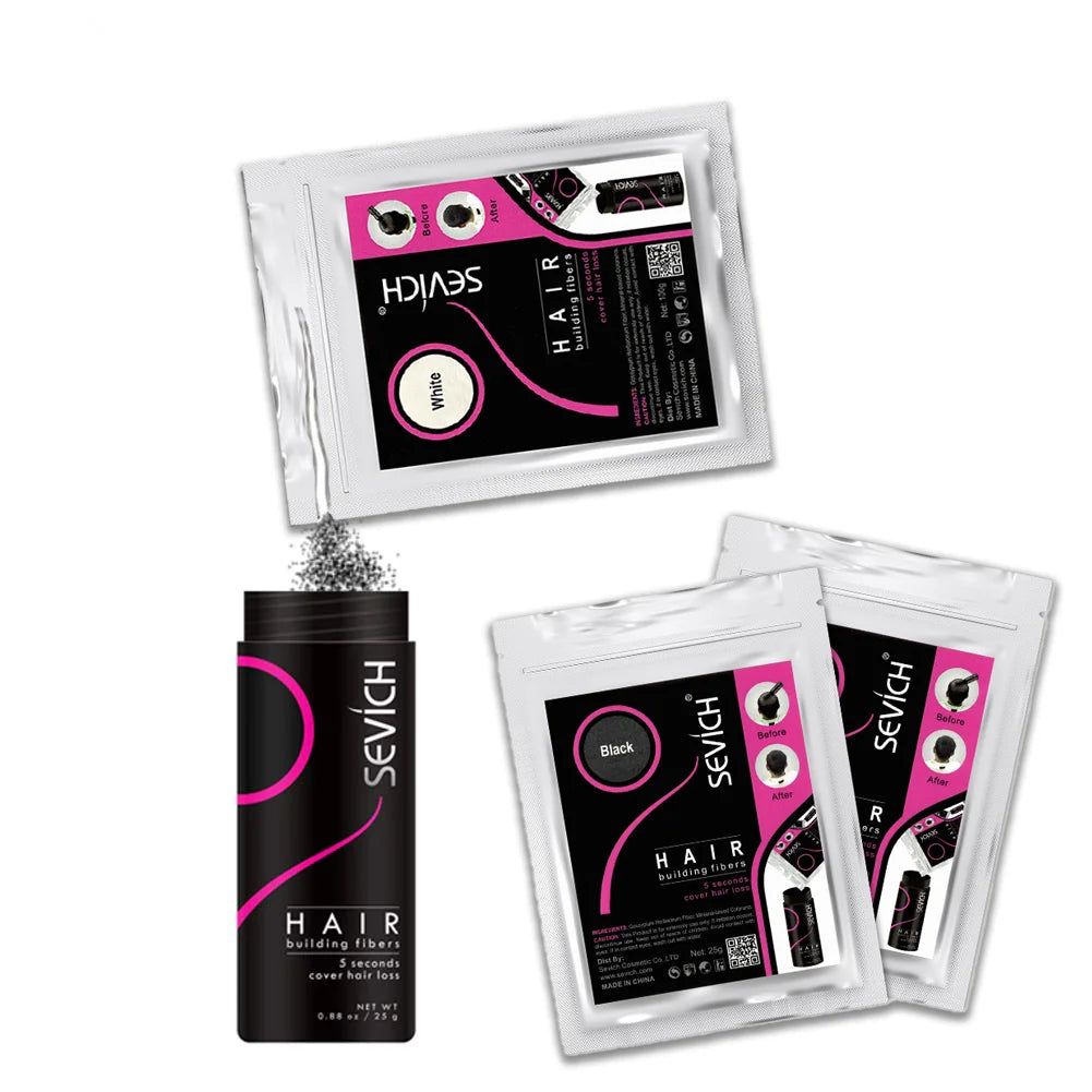 SEVICH 25g Hair Fibers Refill Bag Bald Extension Hair Growth Powder Salon Professional Hair Treatment Unisex Hair Loss Products