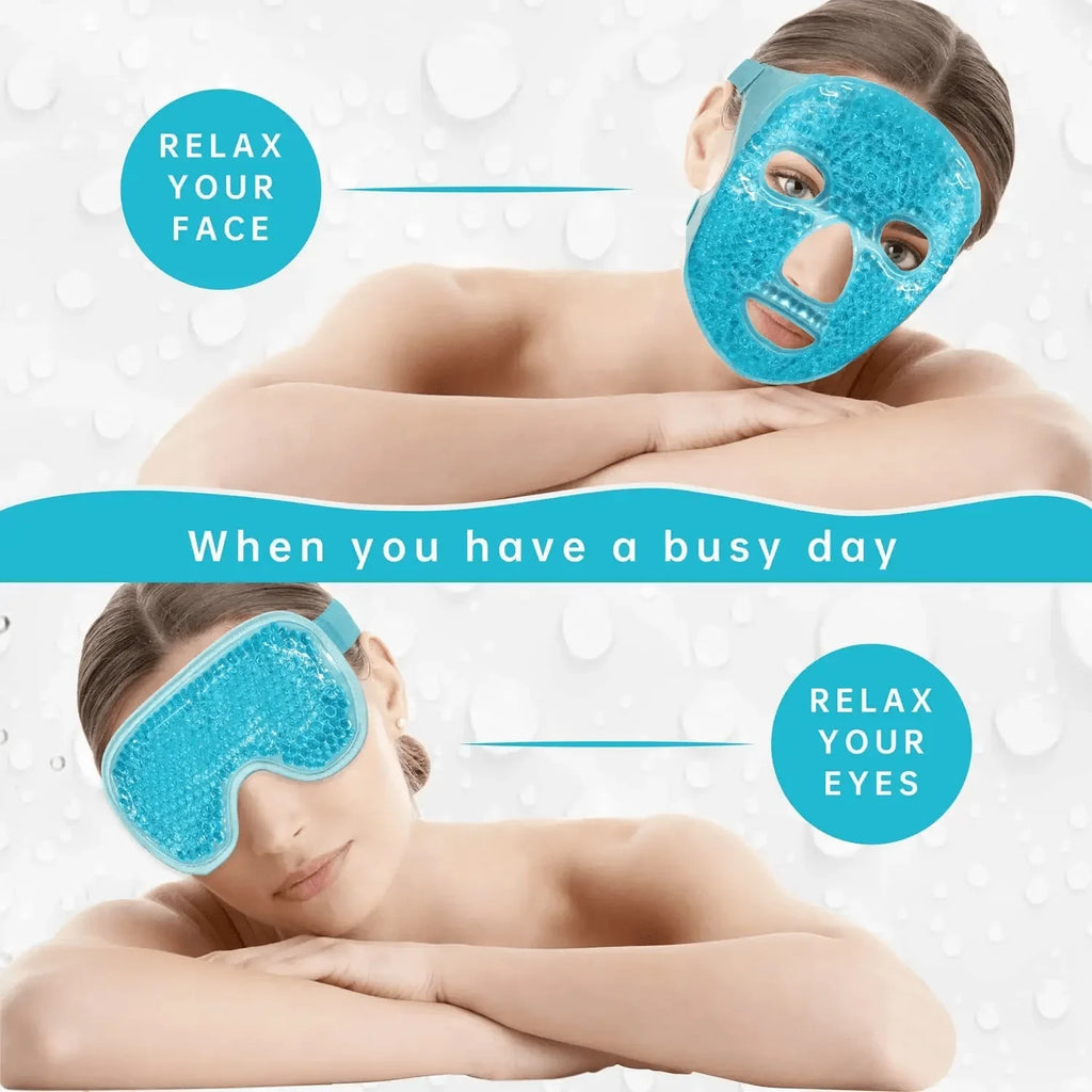 Cooling Gel Face & Eye Mask – Reusable Hot & Cold Therapy Mask for Face, Eyes & Spa Care