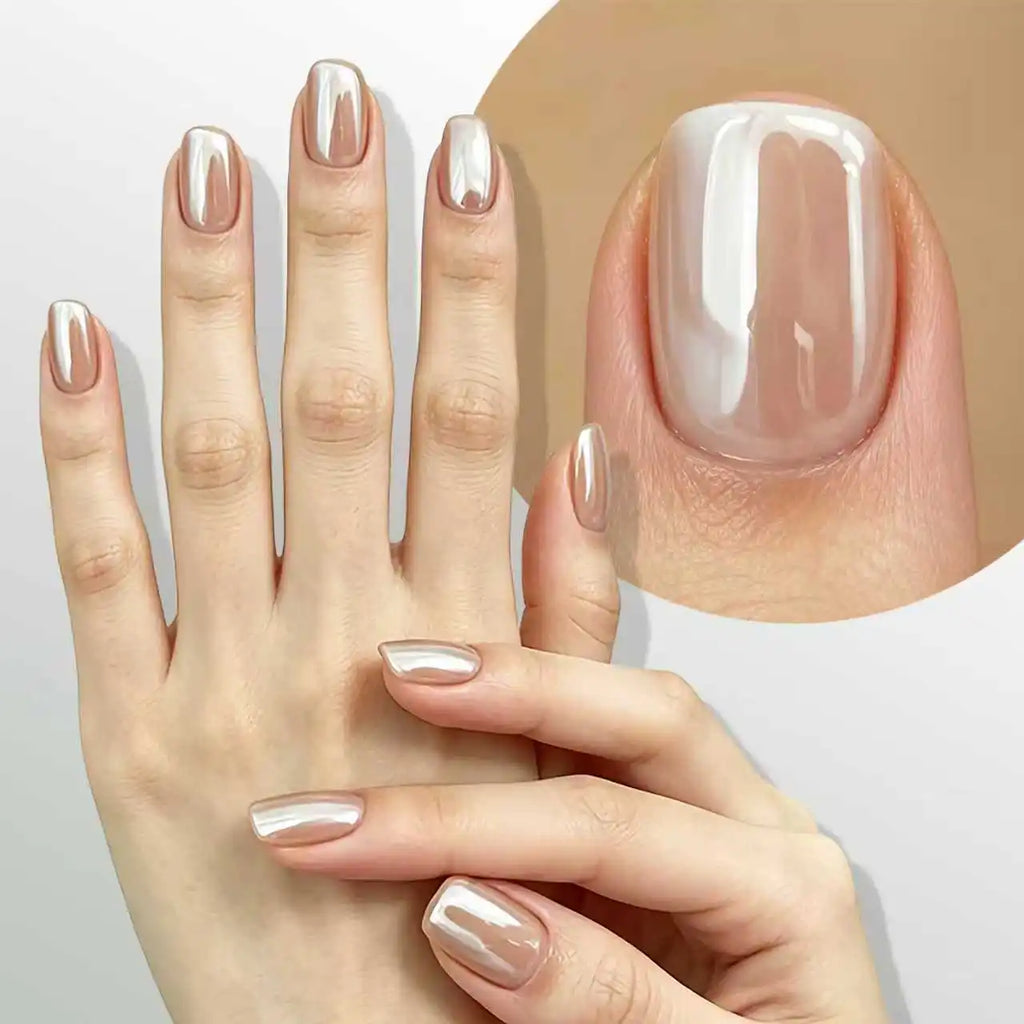 SAUA Champagne Pearl Nail Polish 10ml | Fast-Drying High-Gloss Finish