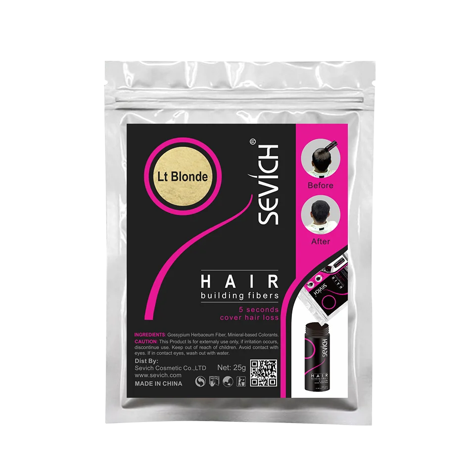 SEVICH 25g Hair Fibers Refill Bag Bald Extension Hair Growth Powder Salon Professional Hair Treatment Unisex Hair Loss Products