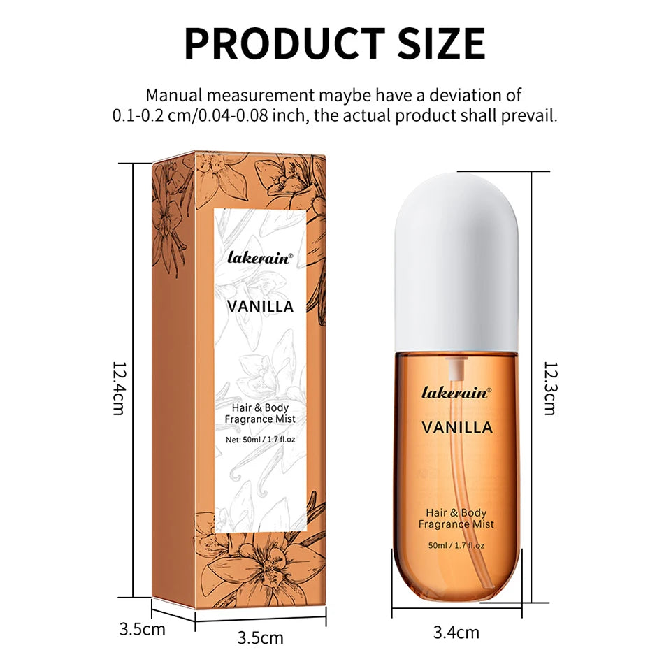 Vanilla Rose Hair & Body Fragrance Mist – Long-Lasting Alcohol-Free Perfume Spray | 50ml