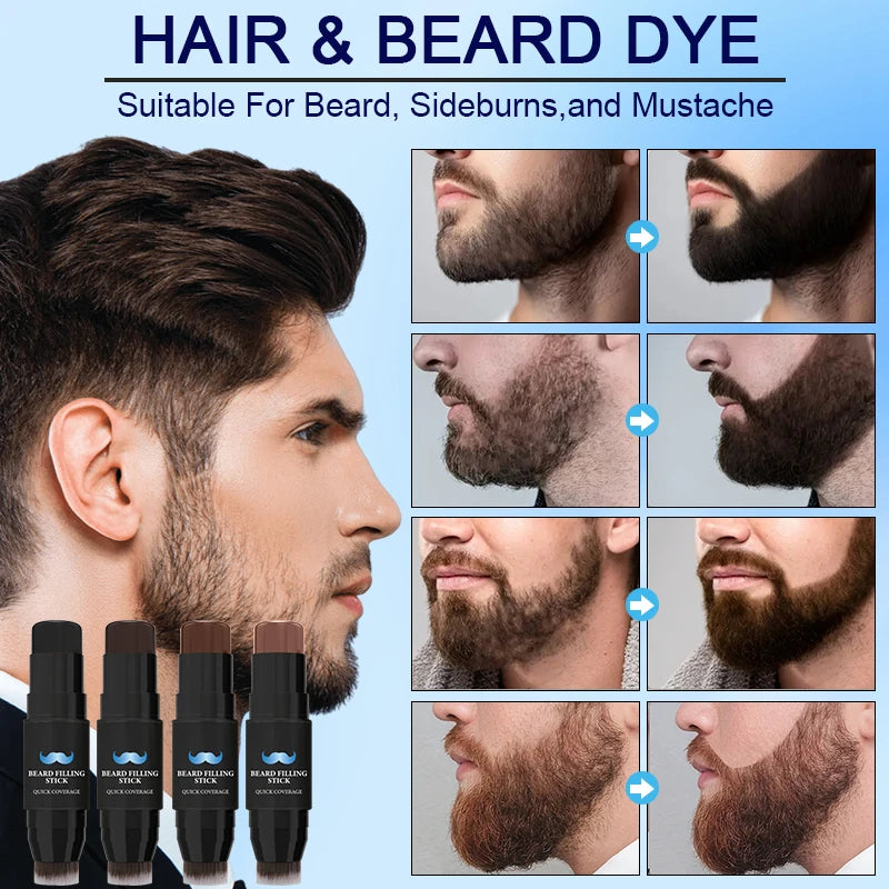 2-in-1 Beard Filler Pen with Brush – Natural-Looking Beard & Mustache Touch-Up | Long-Lasting | 7g