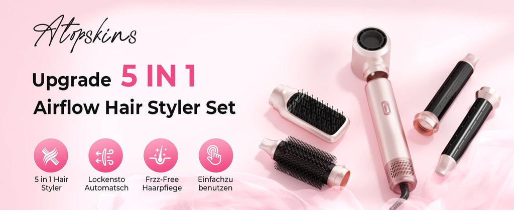 5-in-1 Hot Air Hair Styler | Dryer, Curler, Straightener & Volumizing Brush