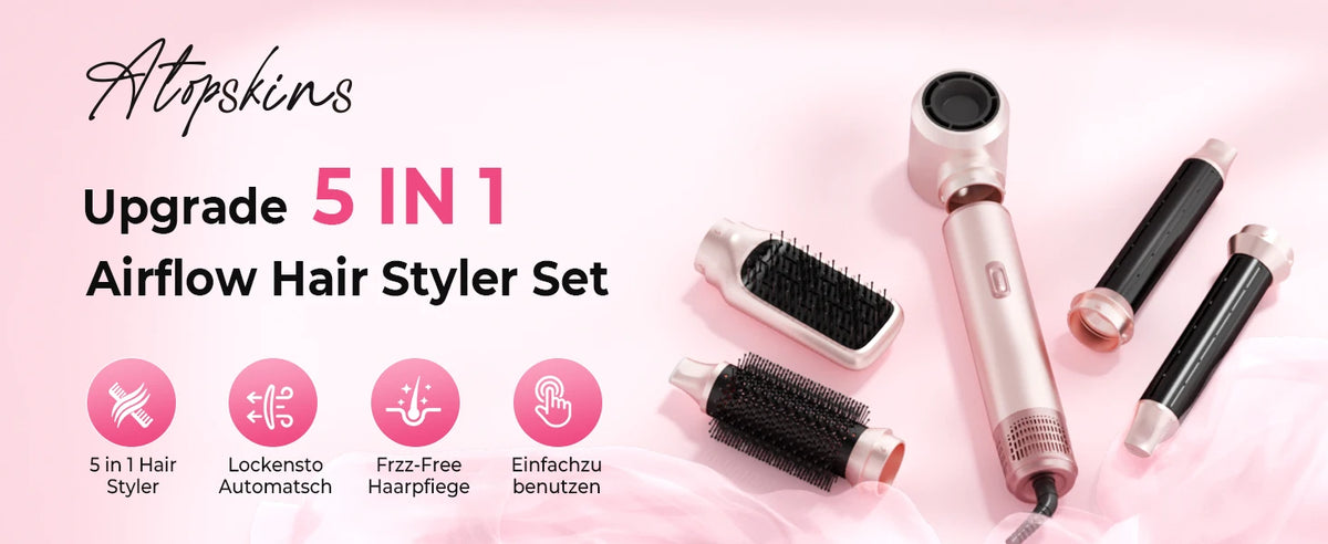 5-in-1 Hot Air Hair Styler | Dryer, Curler, Straightener & Volumizing Brush