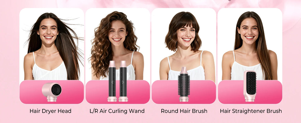 5-in-1 Hot Air Hair Styler | Dryer, Curler, Straightener & Volumizing Brush