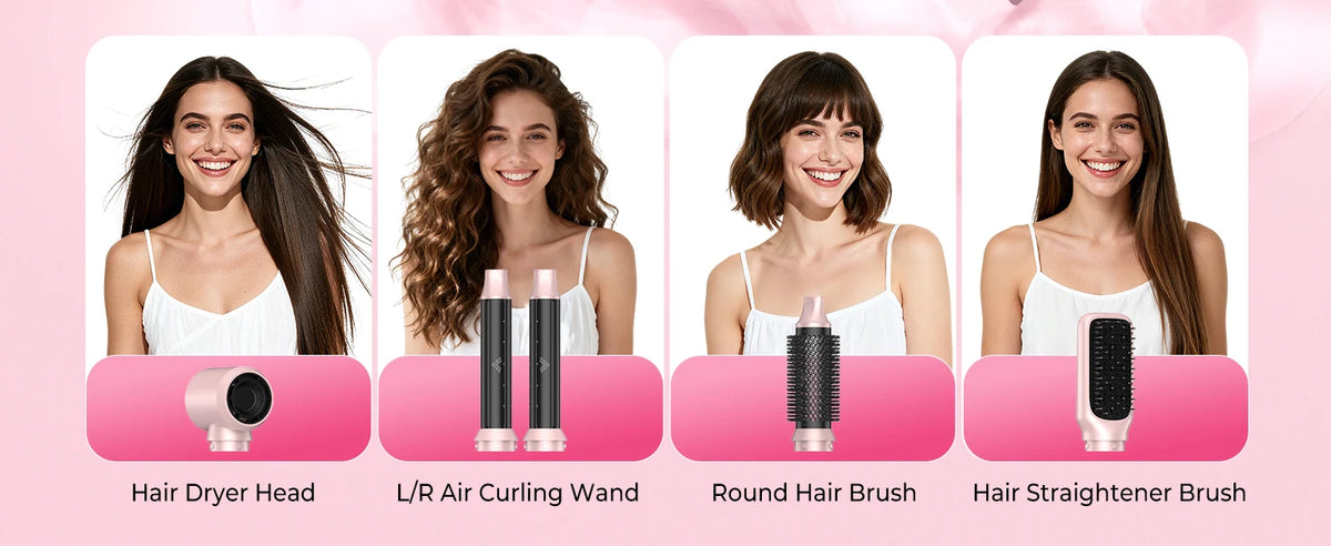 5-in-1 Hot Air Hair Styler | Dryer, Curler, Straightener & Volumizing Brush