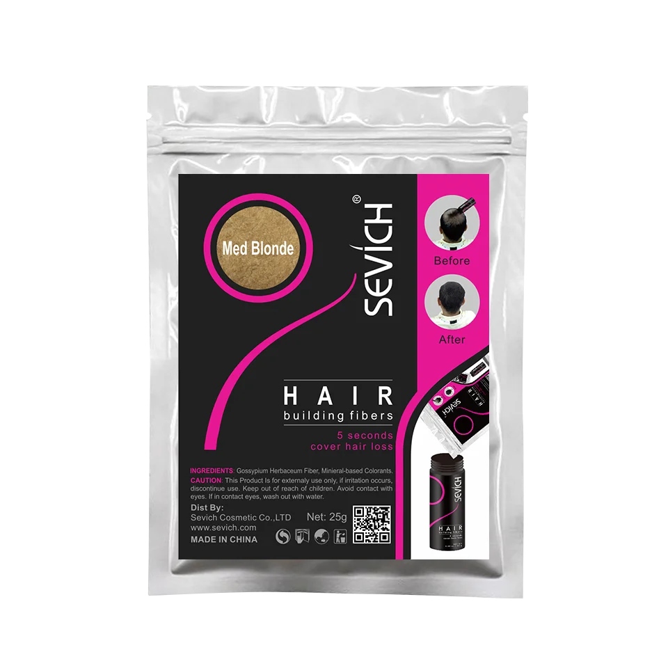 SEVICH 25g Hair Fibers Refill Bag Bald Extension Hair Growth Powder Salon Professional Hair Treatment Unisex Hair Loss Products