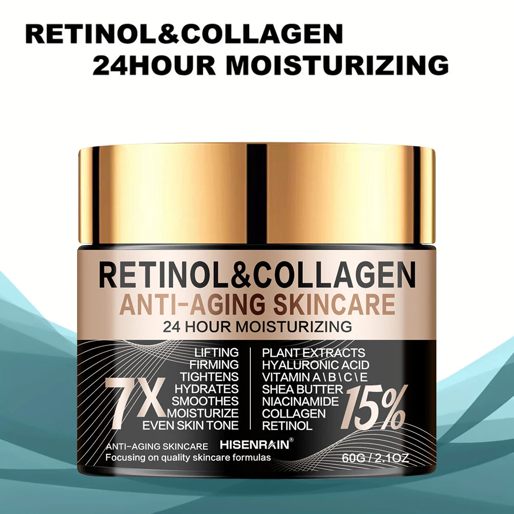 HISENRAIN Retinol & Collagen Face Cream | Anti-Aging Moisturizer 30g / 60g